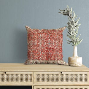 couch cushion, floral pillow case, pink lumbar pillow, bohemian pillow, botanical pillow, bench cushion, body pillow cover, armchair pillow image 1