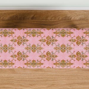 Pink oriental bench, Comfort bench, End of bed bench, Handmade bench, Livingroom bench, Makeup bench, Home decor bench, Kitchen seat, 337-01