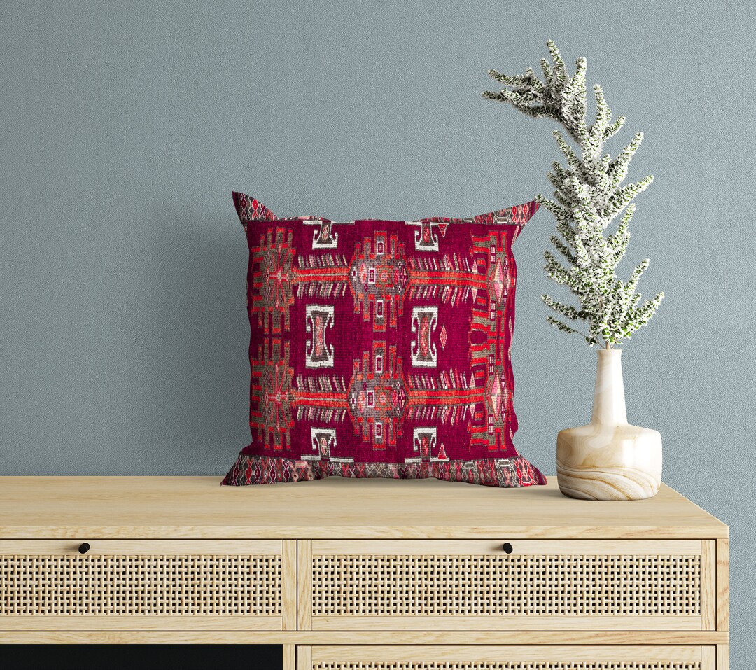 Turkish Pillows Rug Design Pillow Hand Made Pillow Washable Etsy