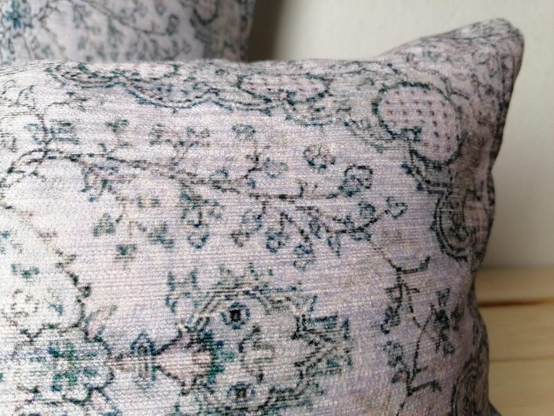 Pale Gray Medallion Case | Soft Print Throw Cushion | Detailed Room Pillowcase image 13