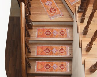 Awesome rug, Stair steps mat, Treads runner set, Non skid resistant, Vintage rug print, Small rug, Stair mats, Stepping rug, Stair runner