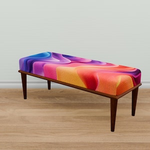 Vibrant color bench, Cool make up bench, Ottoman style bench, Handmade rare bench, Daily use bench, Kitchen bench, Telephone bench, M-150