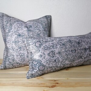 Pale Gray Medallion Case | Soft Print Throw Cushion | Detailed Room Pillowcase image 2
