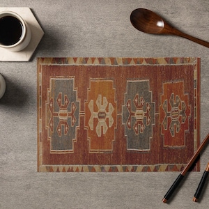 Earthy Brown Tribal Placemats | Fall Season Protectors | Southwestern Table Mats