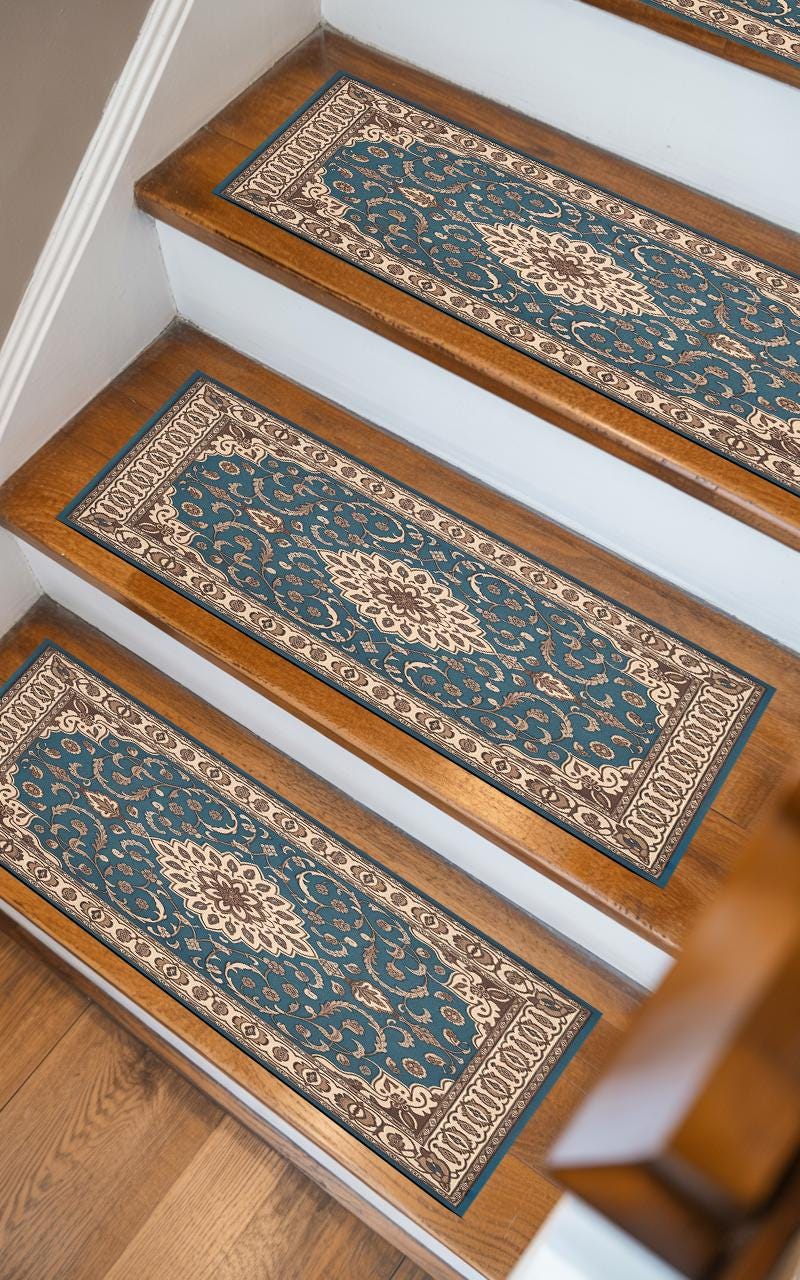 Tapis d'escalier imprimé, tapis d'escalier coloré, tapis de marche d'escalier, tapis d'escalier de style bohème, superposition de marches de marche, t