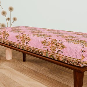 Pink Oriental Bench, Comfort Bench, End of Bed Bench, Handmade Bench ...