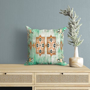 green pillow case, cushion cover, handmade pillow, soft pillow, bedding pillow, throw pillow, carpet pillow, living room pillow