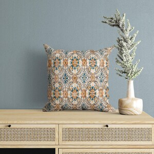 Cojín oriental, cojín largo para sofá, fundas de cojín, cojín lumbar, cojín artístico, cojín para sillón, cojín naranja, cojín lavable, funda bohemia