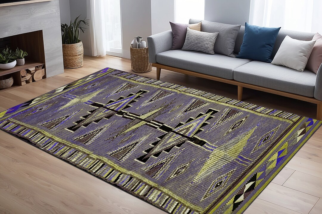 Yellow Color Rug, Ethnic Motif Rug, Entrance Runner Rug, Over Size Rug ...
