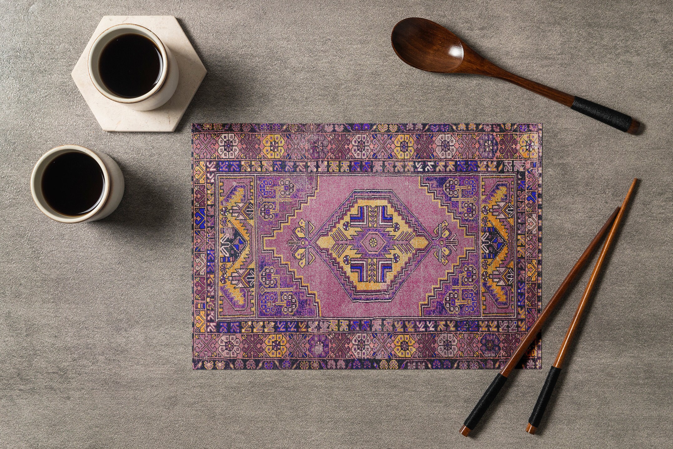 Complex Pattern Placemats, Gradution Event Placemats, Desktop Decor Placemats, Indoor & Outdoor Usable Table Mats, Heat Resistant Placemat