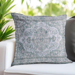 Pale Gray Medallion Case | Soft Print Throw Cushion | Detailed Room Pillowcase image 14