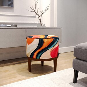 Frontdoor bench, Comfortable seat, Pouf for accent, Reading corner stool, Modern decoration, Ottoman pouf stool, Farmhouse stool, M-143