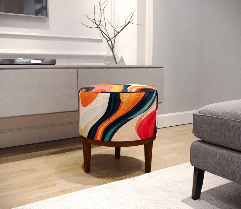Frontdoor bench, Comfortable seat, Pouf for accent, Reading corner stool, Modern decoration, Ottoman pouf stool, Farmhouse stool, M-143