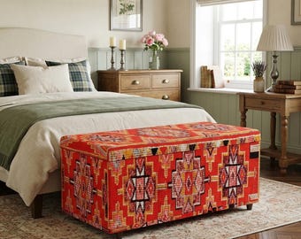Ded decorative ottoman storage, Ethnic design ottoman bench, Trunk ottoman, Elegant furniture, Handmade storage bench, Cozy bench, 330-05