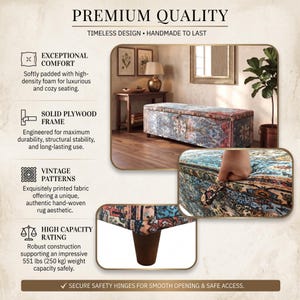 The image is a collage of three photos showcasing a premium quality sofa with a focus on its design, materials, and features.
