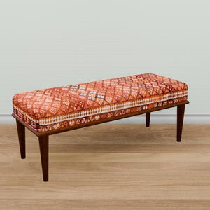 Blanket bench, Kilim pattern bench, Piano bench, Hallway bench, Upholstered bench, Keyboard bench, Mudroom bench, Elegance bench, 34-01