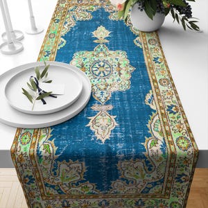 Retro Tischläufer, Marineblauer Tischläufer, Einzelner Tischläufer, Thanksgiving-Tischläufer, Herbst-Tischdekoration, Elegantes Wohnaccessoire