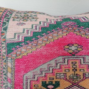 Kissen mit Ethno-Motiv, rosa Kissenbezug, Ottomanenkissen, Retro-Kissenbezug, waschbares Kissen, Nackenkissenbezug, weicher Kissenbezug, Bodenkissen Bild 7