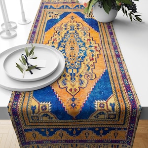 Turkisk matta, konsollöpare, kökslöpare, retrovibbar, konstnärlig bordslöpare, chenillelöpare, handgjord bordsdekoration