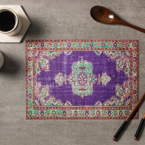 Turkish Rug Table Mat, Kitchen Pans Coaster, Soft Dining Placemat, Kilim Looking, Adorable Table Mat, Bar Table Placemat, Hosewarming Gifts