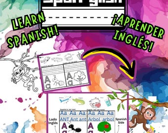 Cuaderno de ejercicios del alfabeto en español e inglés: aprendizaje interactivo en español e inglés para niños en edad preescolar y niños pequeños de 2 a 5 años DESCARGA DIGITAL