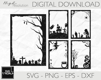 Halloween Frame SVG Bundle | Halloween Border SVG | Halloween Clipart | Halloween Frame | Ghost Svg | Bat Svg | Cut Files for Cricut