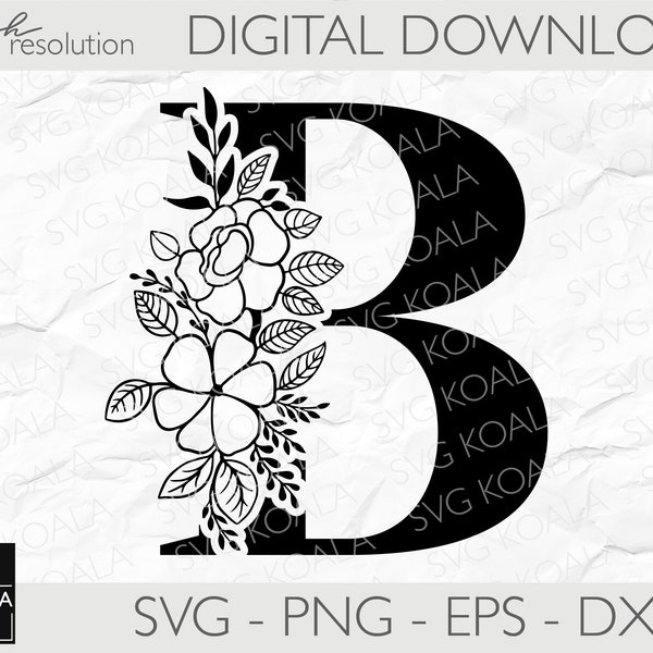 Floral Alphabet SVG | Monogram Letter | Alphabet Clipart | Alphabet PNG | Letter cut Files | A-Z | Botanical Alphabet Cut File | Letters SVG