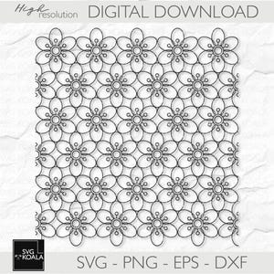Seamless Floral Pattern 5 SVG| Floral Pattern SVG | Seamless Background SVG | Floral Designs Svg Bundle | Background Png | Laser Cut Pattern