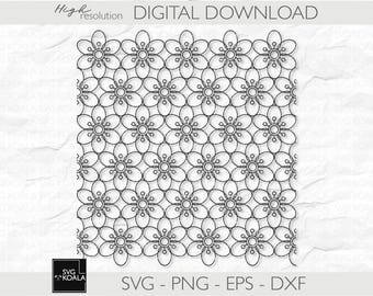 Seamless Floral Pattern 5 SVG| Floral Pattern SVG | Seamless Background SVG | Floral Designs Svg Bundle | Background Png | Laser Cut Pattern