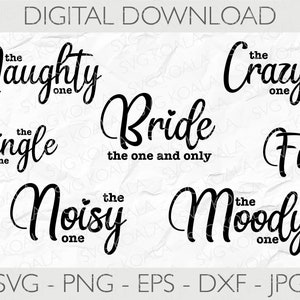 Bridal Party SVG Bundle | Bachelorette Party Tshirt | Wedding Party Svg | Bridesmaids Svg | Bridesmaids Gift | Bachelorette Party Shirts SVG