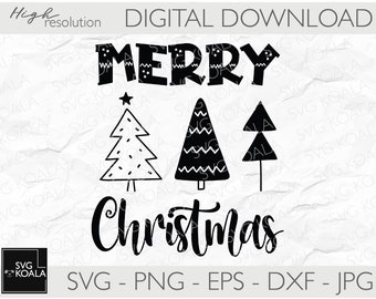 Xmas Trees SVG | Merry Christmas SVG |Christmas Tree Svg | Christmas Clipart | Christmas Tree Png | DXF| Cricut | Silhouette | Svg Christmas