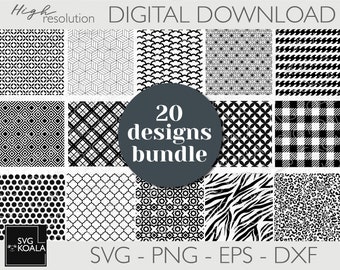 20 Background Pattern SVG | Pattern SVG | Background Pattern Svg | Moroccan Pattern Svg | Plaid Pattern Svg | Cricut | Silhouette