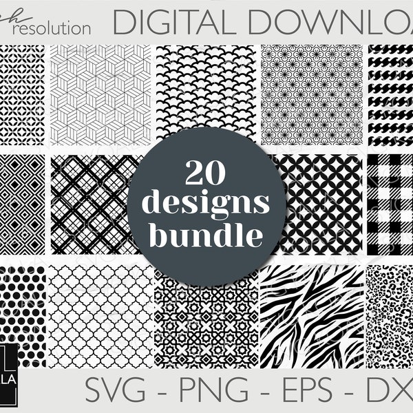 20 Background Pattern SVG | Pattern SVG | Background Pattern Svg | Moroccan Pattern Svg | Plaid Pattern Svg | Cricut | Silhouette