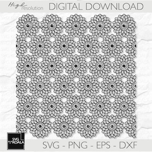 Seamless Floral Pattern 4 SVG| Floral Pattern SVG | Seamless Background SVG | Floral Designs Svg Bundle | Background Png | Laser Cut Pattern