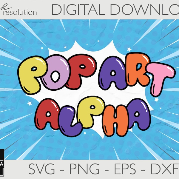 Pop Art Alphabet SVG | Cartoon Alpha SVG | Comic Svg | Alphabet Clipart | Fun Alphabet | Alphabet Cut File | Monogram Svg |