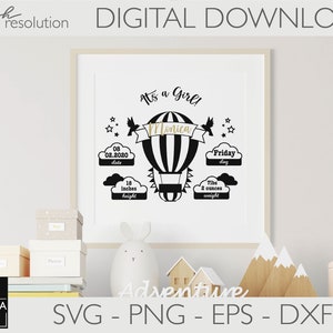 Baby Stats Bundle SVG | Baby Birth Announcement Template Svg | Baby ...