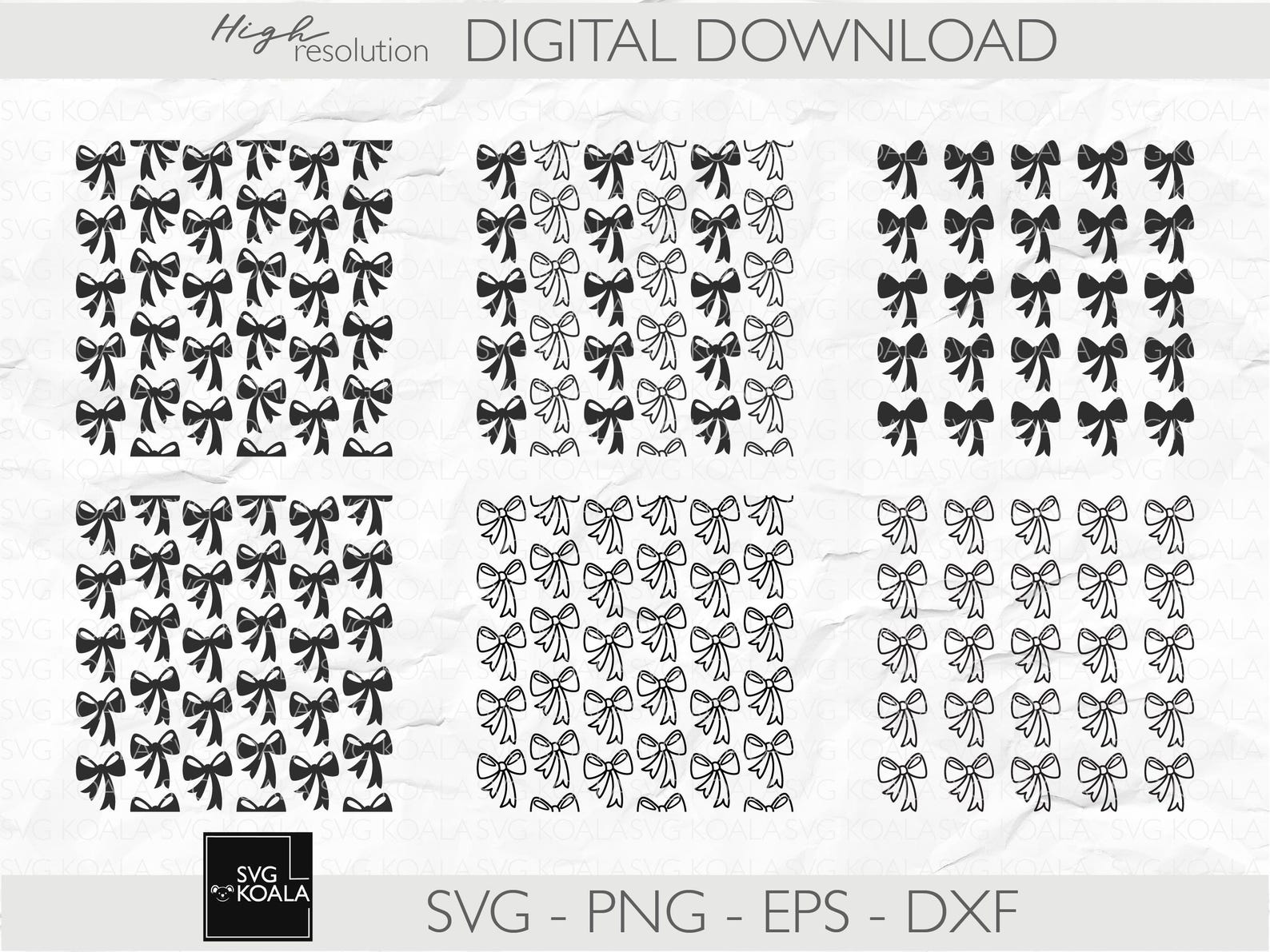 Bow Pattern SVG Bundle | Background SVG | Seamless Background SVG ...