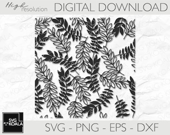 Foliage Seamless Pattern SVG | Seamless Background SVG | Background Png | Laser Cut Pattern | Leaves Pattern | Foliage Background
