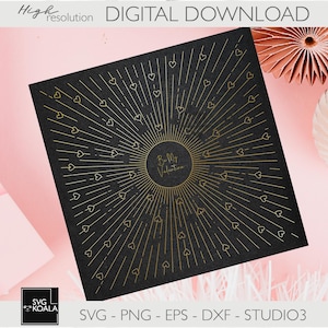 Herzen Single Line | Herz platzen SVG | Folienfeder | Cricut Folientransfer | Valentinstag Bundle SVG | Liebeskarte |Gravur Valentines | Strahlenförmig