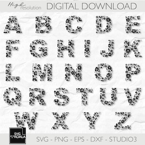 Floral Alphabet SVG | Monogram Letter | Floral Pattern | Alphabet PNG | Letter cut Files | A-Z | Botanical Alphabet Cut File | Letters SVG