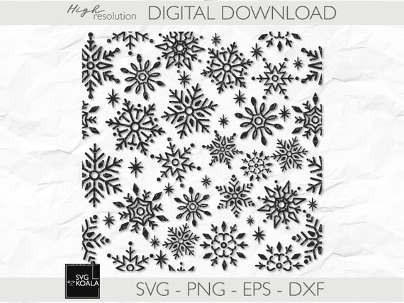 Seamless Snowflake Pattern SVG| Christmas Pattern SVG | Seamless Background SVG | Snowflake Background | Winter Svg | Snowflake Clipart