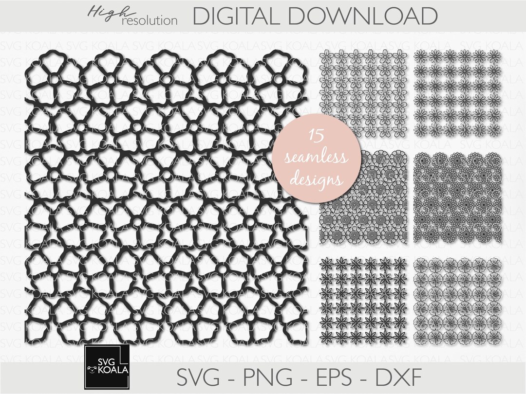 Floral Pattern SVG Bundle | Background SVG | Seamless Background SVG ...