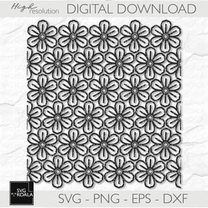 Seamless Floral Pattern 14 SVG| Floral Pattern SVG | Seamless Background SVG | Floral Designs Svg Bundle | Background Png |Laser Cut Pattern