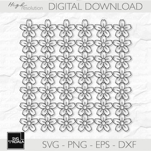Seamless Floral Pattern 11 SVG| Floral Pattern SVG | Seamless Background SVG | Floral Designs Svg Bundle | Background Png |Laser Cut Pattern