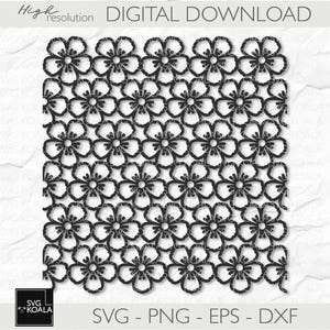 Seamless Floral Pattern 9 SVG| Floral Pattern SVG | Seamless Background SVG | Floral Designs Svg Bundle | Background Png | Laser Cut Pattern