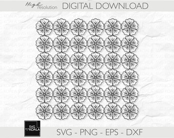 Seamless Floral Pattern 7 SVG| Floral Pattern SVG | Seamless Background SVG | Floral Designs Svg Bundle | Background Png | Laser Cut Pattern