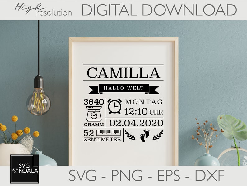Metric Baby Stats Bundle SVG Baby Geburtsankündigung Vorlage Babyparty Geburts-Statistiken svg Baby Andenken Plotterdatei Geburt Bild 5