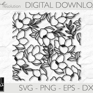 Seamless Floral Pattern | Seamless Flower Background | Floral SVG | Floral Pattern SVG | Floral Laser cut Pattern | Glowforge Floral