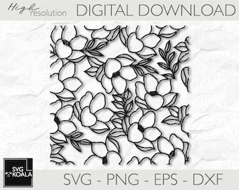 Seamless Floral Pattern | Seamless Flower Background | Floral SVG | Floral Pattern SVG | Floral Laser cut Pattern | Glowforge Floral