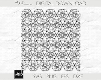 Seamless Floral Pattern 8 SVG| Floral Pattern SVG | Seamless Background SVG | Floral Designs Svg Bundle | Background Png | Laser Cut Pattern